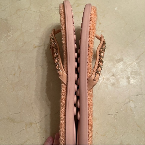 Chanel pink at the pool sandals thong flip flops size 6 36 - Picture 4 of 15